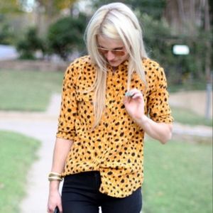 Equipment Signature Silk Top Leopard M